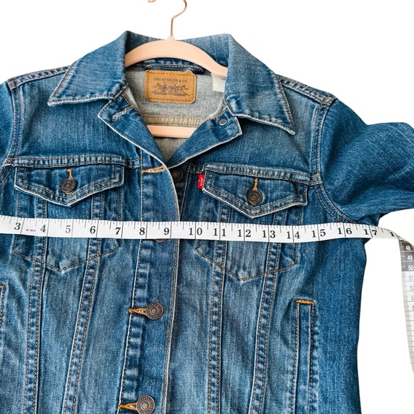 Levi's Denim Jean Jacket S Small Blue Cotton Casual Trendy Red Tag - Picture 7 of 11